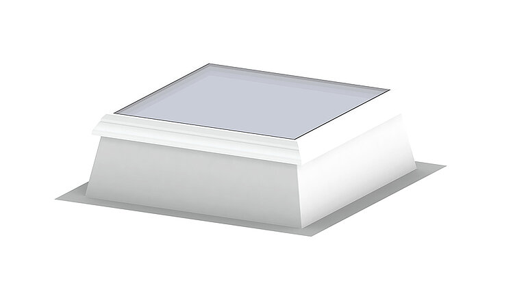 Fönster för platt tak med plastram