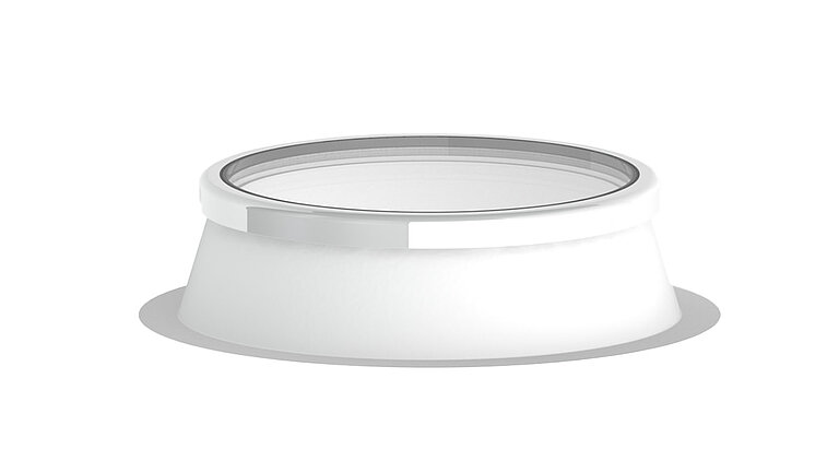 Fönster för platt tak med plastram, runt