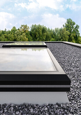 Fönster för platt tak med aluminiumram 0°