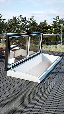 Fönster för platt tak som Takutgång Komfort Swing
